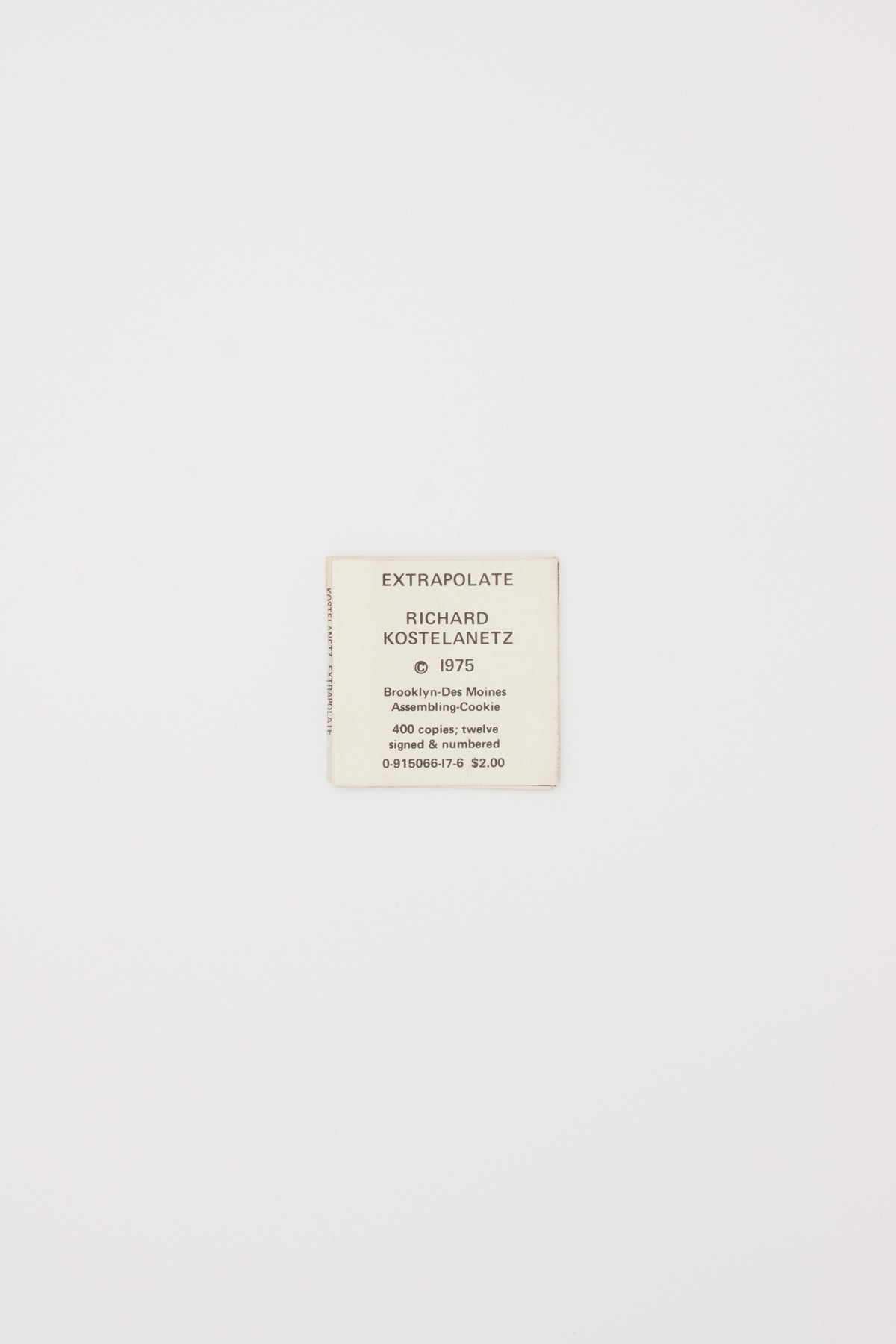 Extrapolate - Richard Kostelanetz