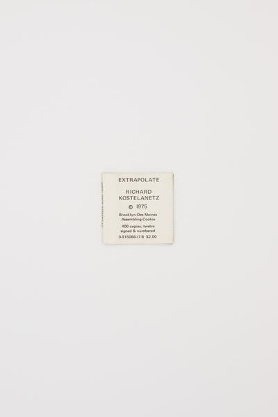 Extrapolate - Richard Kostelanetz