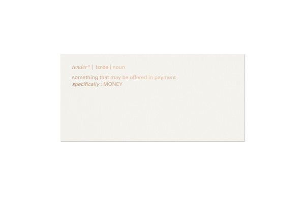 Tender Gift Card - To Spend In-Store